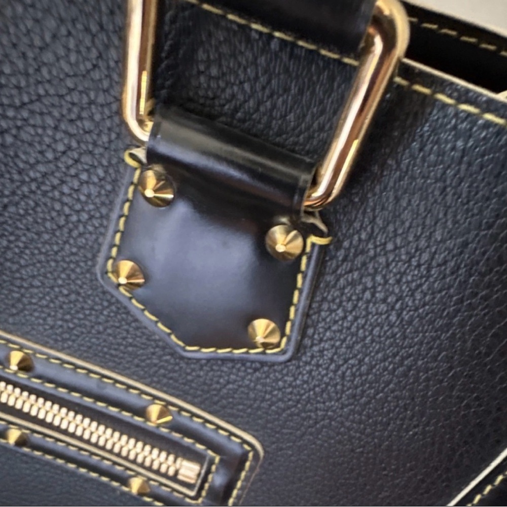 Louis Vuitton Black Leather Satchel with Gold Hardware - Picture 11 of 15
